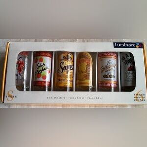 Luminarc Shot Glasses Rum Vodka Gin Tequila Kahlua  Set of 6 Shooters 2oz T2